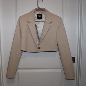 Zara Pink Cropped Blazer